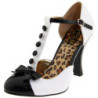 Bianco Scamosciata 10 cm SMITTEN-10 Rockabilly scarpe décolleté con tacchi bassi
