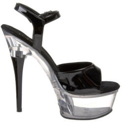 Nero Trasparente 15 cm CAPTIVA-609 Plateau Tacchi Alti a Spillo