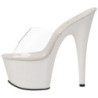 Bianco Trasparente 18 cm ADORE-701 Plateau Mules Alte
