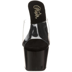 Nero Trasparente 18 cm ADORE-701 Plateau Mules Alte