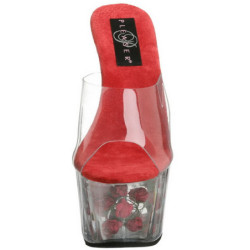 Rosso Trasparente 18 cm ADORE-701FL Plateau Mules Alte