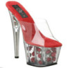 Rosso Trasparente 18 cm ADORE-701FL Plateau Mules Alte
