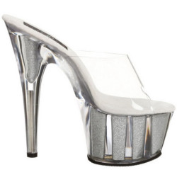 Argento 18 cm ADORE-701G Brillare Plateau Mules Alte