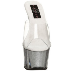 Argento 18 cm ADORE-701G Brillare Plateau Mules Alte
