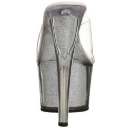 Argento 18 cm ADORE-701G Brillare Plateau Mules Alte