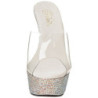 Argento Strass Cristallo 15,5 cm BEJEWELED-601DM Plateau Mules Scarpe