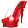 Rosso Trasparente 15,5 cm DELIGHT-601 Plateau Mules Alte