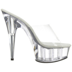 Trasparente 15,5 cm Pleaser DELIGHT-601 Plateau Mules Scarpe