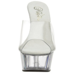 Trasparente 15,5 cm Pleaser DELIGHT-601 Plateau Mules Scarpe