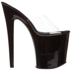 Nero Trasparente 20 cm FLAMINGO-801 Pantofole Tacco Alto Donna