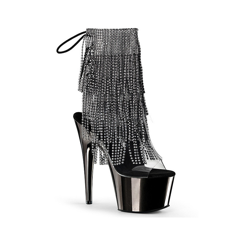 Grigio 18 cm ADORE-1017RSF stivaletti con frange donna tacco alto