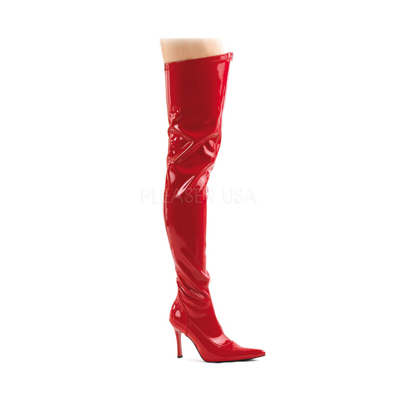Rosso Vernice 9,5 cm LUST-3000 stivali overknee tacco alto