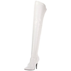 Bianco Vernice 13 cm SEDUCE-3000 stivali overknee tacco alto