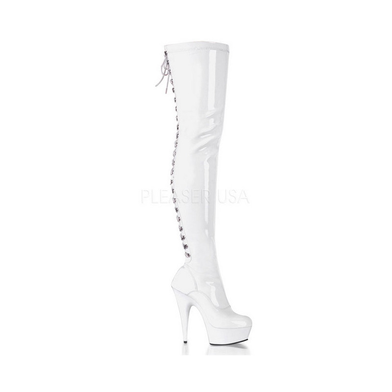 Bianco Verniciato 15,5 cm DELIGHT-3063 Plateau Stivali Alti