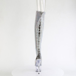 Strass ADORE 18 cm open toe stivali sopra il ginocchio con stringati