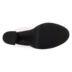 Stivali stringati e plateau anni 70 vinile bianchi 13 cm disco abba stivali tacchetti