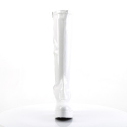 Stivali anni 70 vernice bianchi 13 cm disco abba stivali plateau e tacchetti