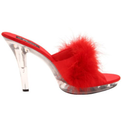 Rosso Trasparente 13 cm Fabulicious LIP-101-8 Plateau Mules Alte