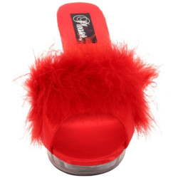 Rosso Trasparente 13 cm Fabulicious LIP-101-8 Plateau Mules Alte