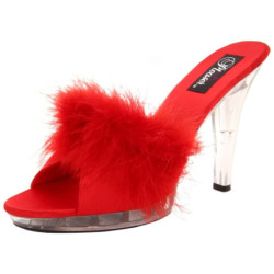 Rosso Trasparente 13 cm Fabulicious LIP-101-8 Plateau Mules Alte
