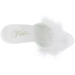 Bianco Trasparente 13 cm LIP-101-8 Platform Ciabattina Tacchi Alti