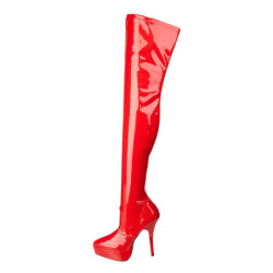 Rosso Vernice 13,5 cm INDULGE-3000 Stivali Overknee Plateau