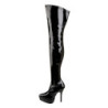 Nero Vernice 13,5 cm INDULGE-3000 Stivali Overknee Plateau