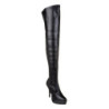 Nero Ecopelle 13,5 cm INDULGE-3000 Stivali Overknee Plateau