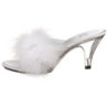 Bianco 8 cm BELLE-301F piume di marabu Mules Scarpe