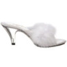 Bianco 8 cm BELLE-301F piume di marabu Mules Scarpe