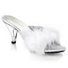 Bianco 8 cm BELLE-301F piume di marabu Mules Scarpe