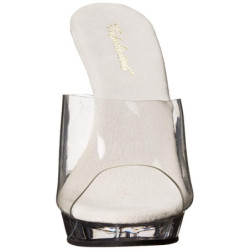 Trasparente 13 cm Fabulicious LIP-101 Plateau Mules Tacco Alto