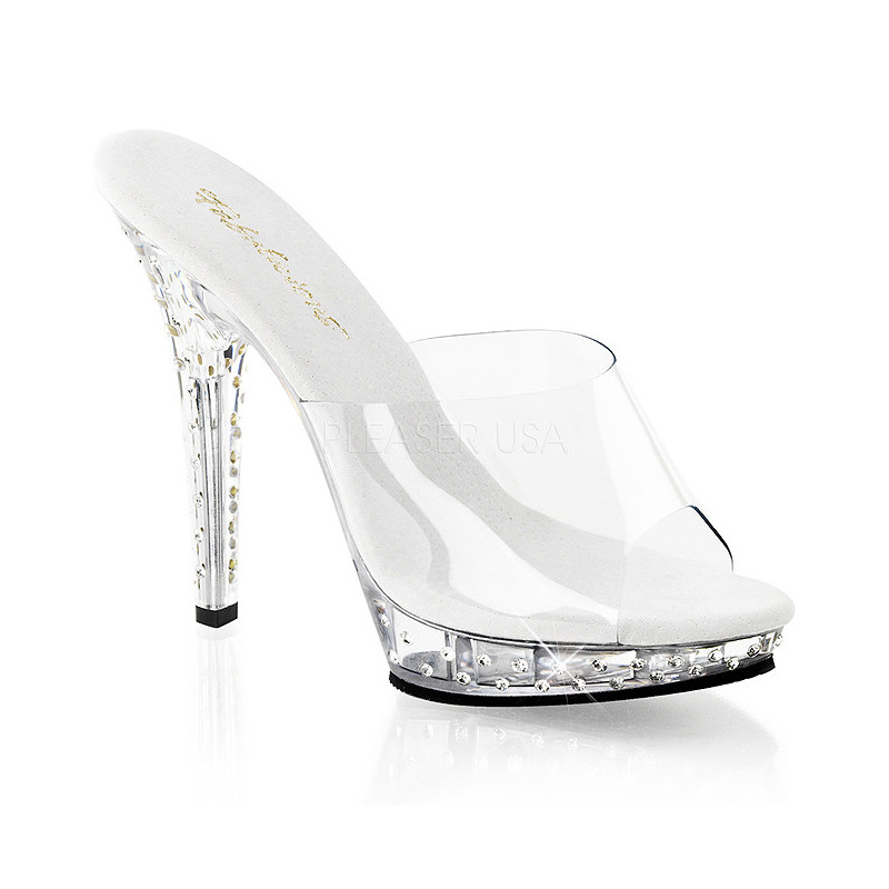 Trasparente Strass Platform 13 cm LIP-101SDT Ciabattina Tacchi Alti