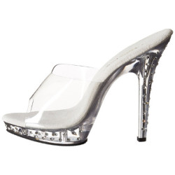 Trasparente Strass Platform 13 cm LIP-101SDT Ciabattina Tacchi Alti