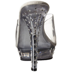 Trasparente Strass Platform 13 cm LIP-101SDT Ciabattina Tacchi Alti