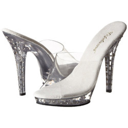 Trasparente Strass Platform 13 cm LIP-101SDT Ciabattina Tacchi Alti