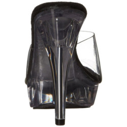 Nero Trasparente 14 cm COCKTAIL-501 Plateau Mules Tacco Alto