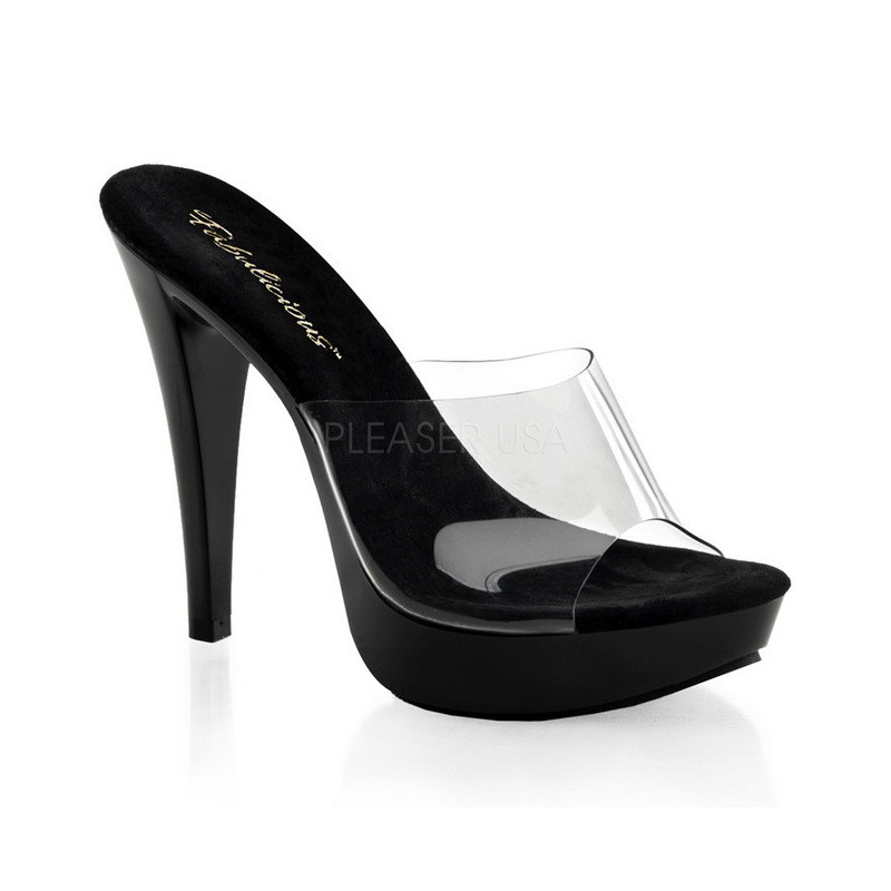 Trasparente Nero 14 cm COCKTAIL-501 Plateau Mules Alto
