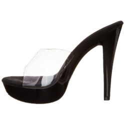 Trasparente Nero 14 cm COCKTAIL-501 Plateau Mules Alto