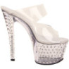 Trasparente 18 cm STARDUST-702 Pantofole Tacco Alto Pietre Strass