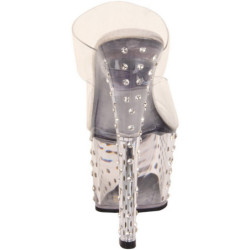 Trasparente 18 cm STARDUST-702 Pantofole Tacco Alto Pietre Strass