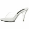 Bianco Trasparente 11 cm CARESS-401 Ciabattina Tacchi Alti