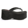 Nero 9 cm FUNN-33 Gotico Plateau Infradito Donna