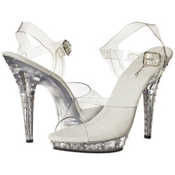 Strass Argento 13 cm Fabulicious LIP-108SDT Tacchi a Spillo Plateau