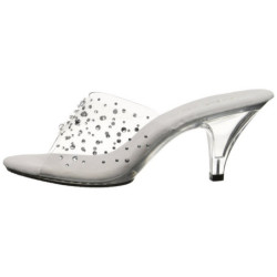 Trasparente 8 cm BELLE-301RS Mules Strass Altissimi