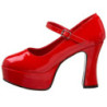 Rosso Vernice 11 cm MARYJANE-50 Mary Jane Plateau Scarpe Décolleté