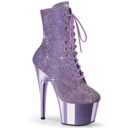 Lavanda strass stivaletti pleaser con plateau e tacco 18 cm ADORE-1020CHRS