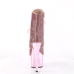 Rosa strass stivaletti pleaser con plateau e tacco 18 cm ADORE-1020CHRS