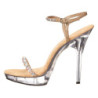 Oro Strass 13 cm LIP-131 Plateau Sandali Tacco Altissimo