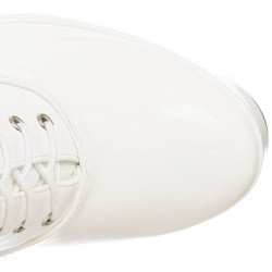 Stivali stringati e plateau anni 70 vernice bianchi 13 cm disco abba stivali tacchetti